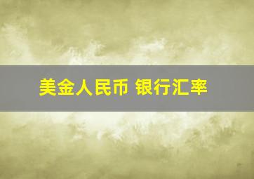 美金人民币 银行汇率